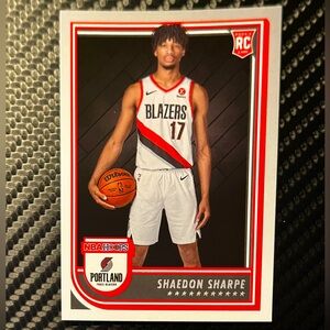 Shaedon Sharpe Trail Blazers RC 2022-2023 HOOPS Panini NBA Rookie Trading Card